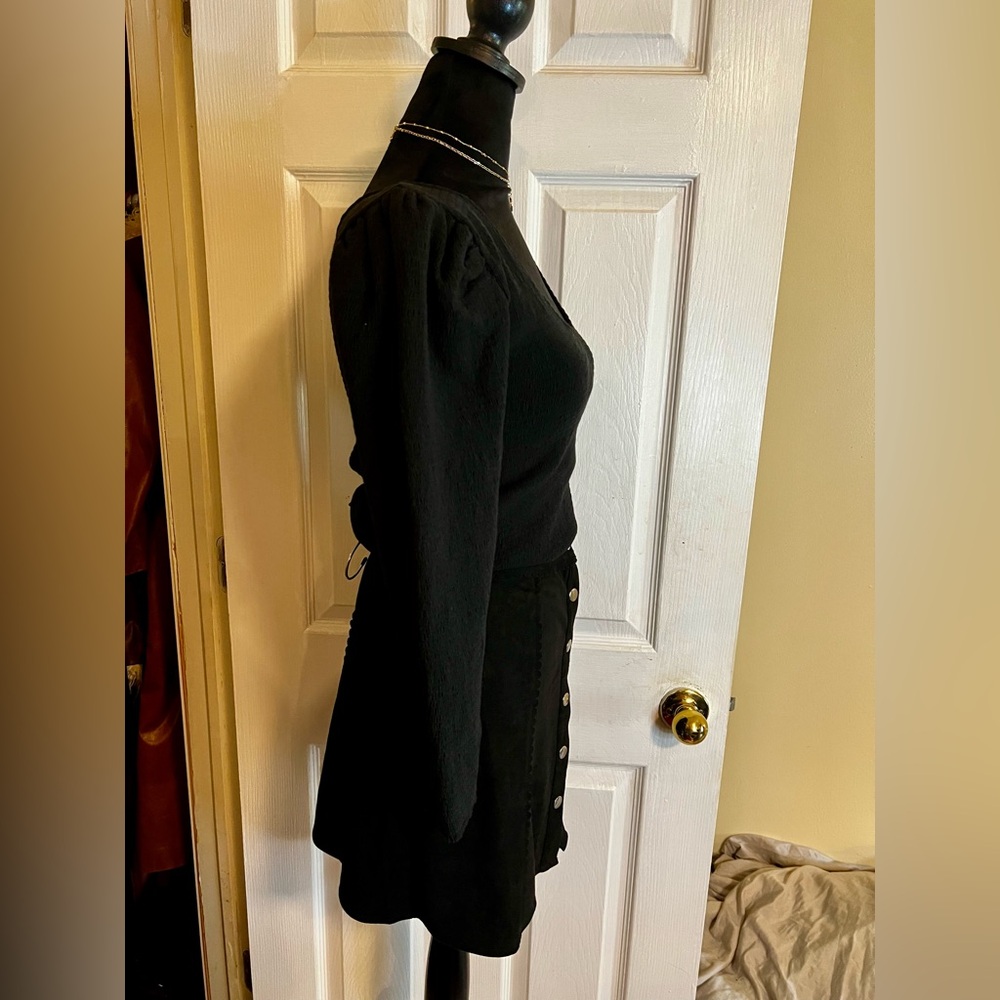 Women’s Nation LTD Knit Shirred Puff Sleeve Pima Cotton‎ Sweater S - Picture 5 of 11